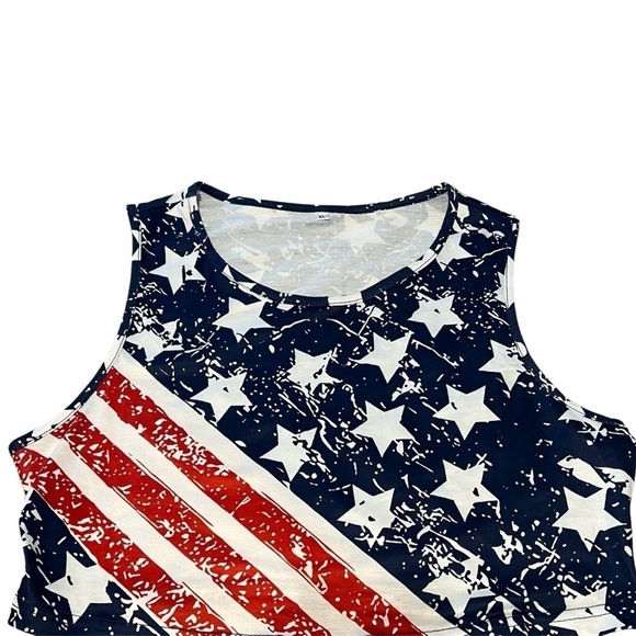 Patriotic Star and Stripe Women's Crop Top – XL – Bold & Stylish  NWOT - Picture 4 of 4